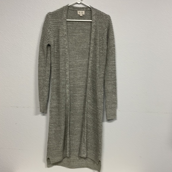 Knitted Grey Long Duster Cardigan - Picture 5 of 12